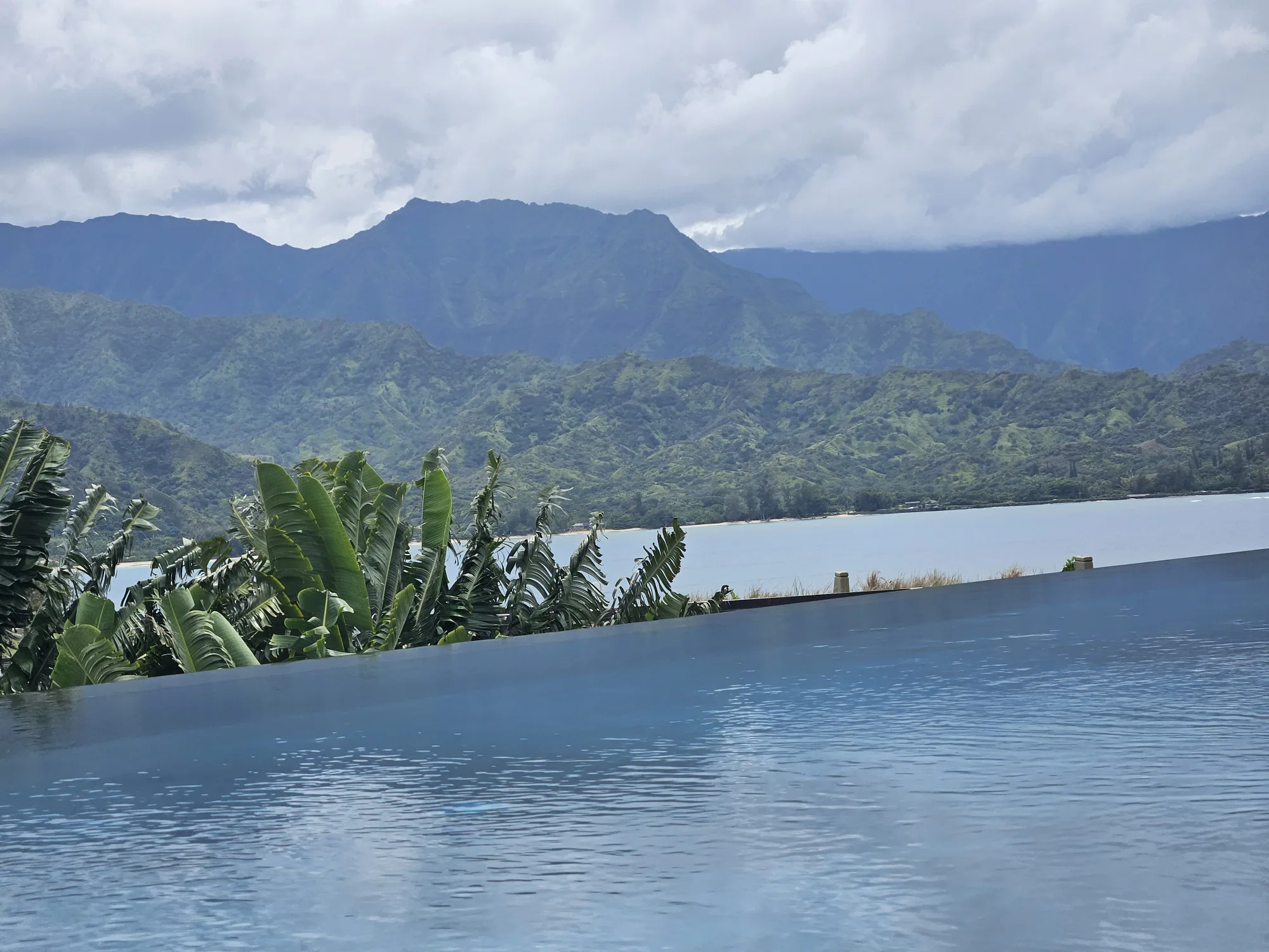 View from the infininty pool at 1 Hanaley Bay Hotel Kauai