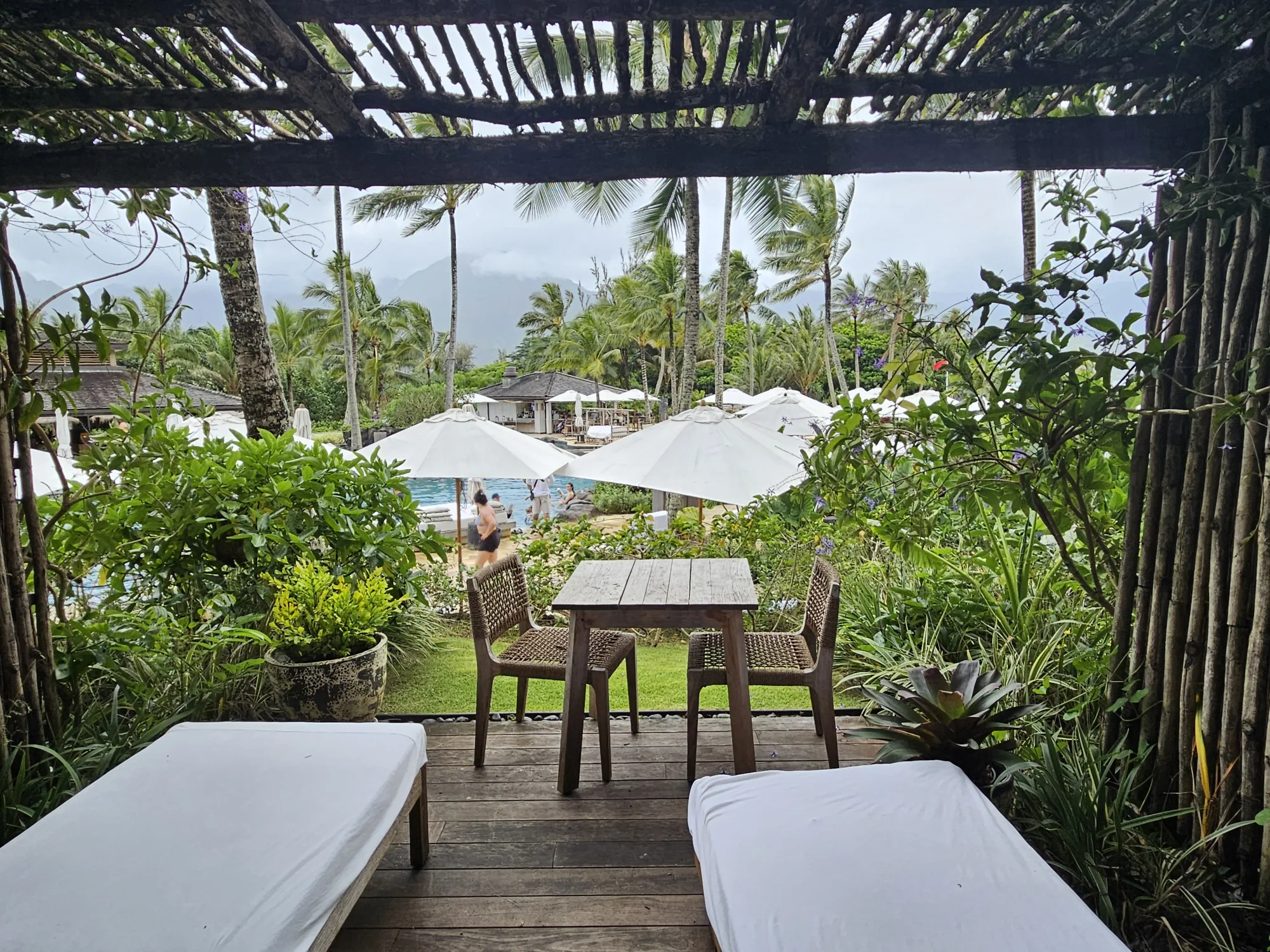 Terrace view at 1 Hanaley Bay Kauai