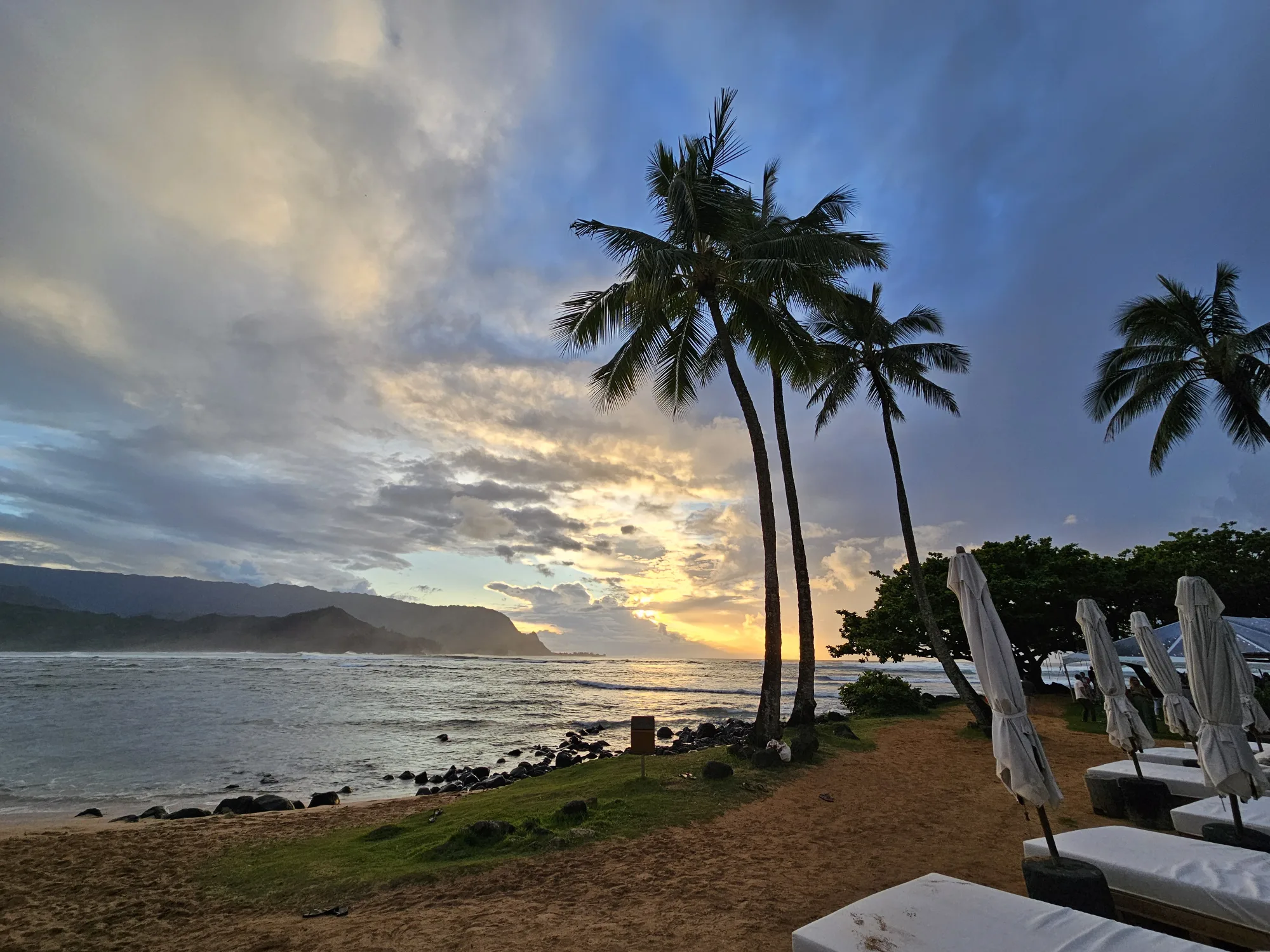 Sunset at the Beach in Hanaley Bay Kauai Hawaii