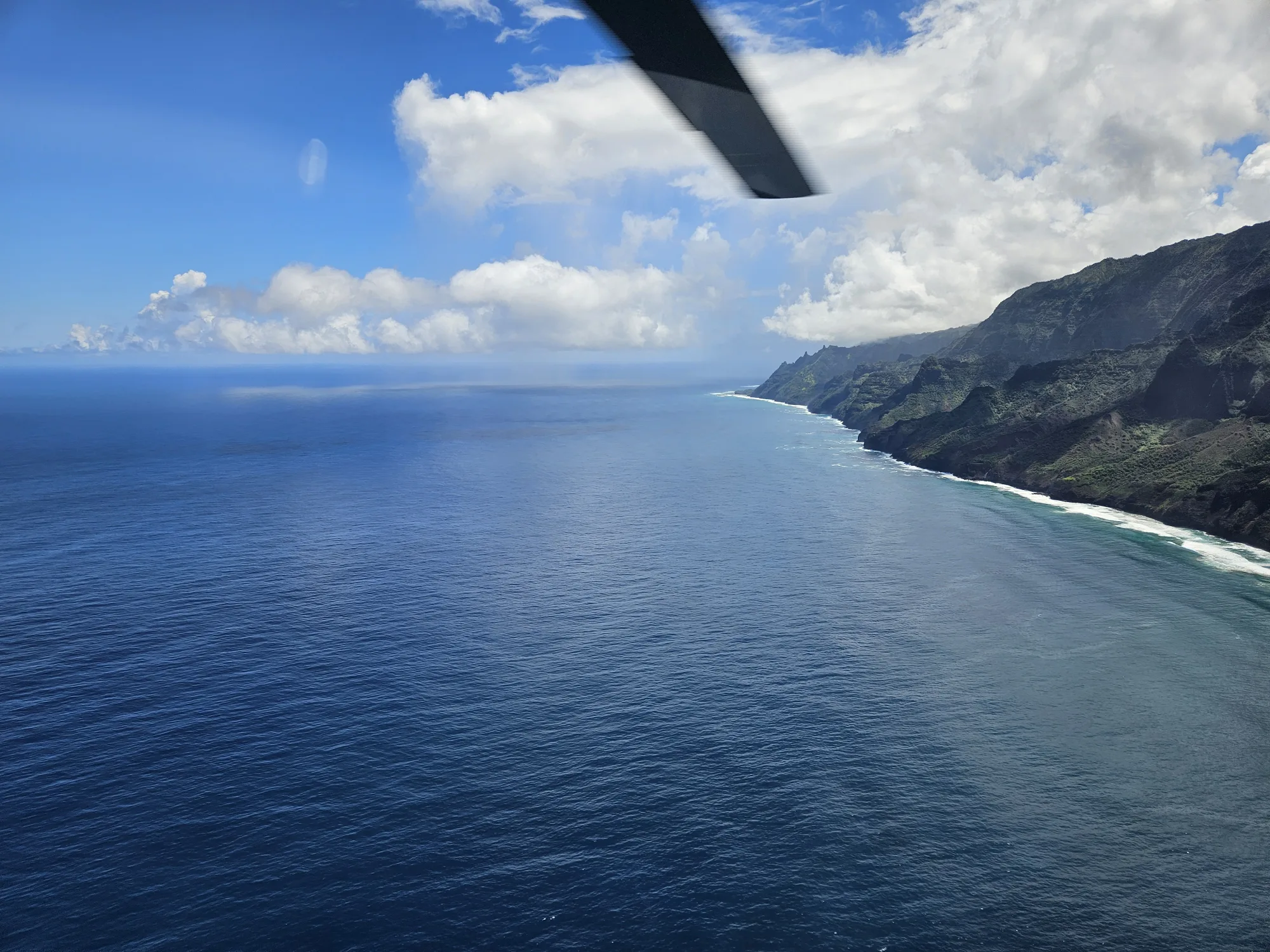 Flying over the sea